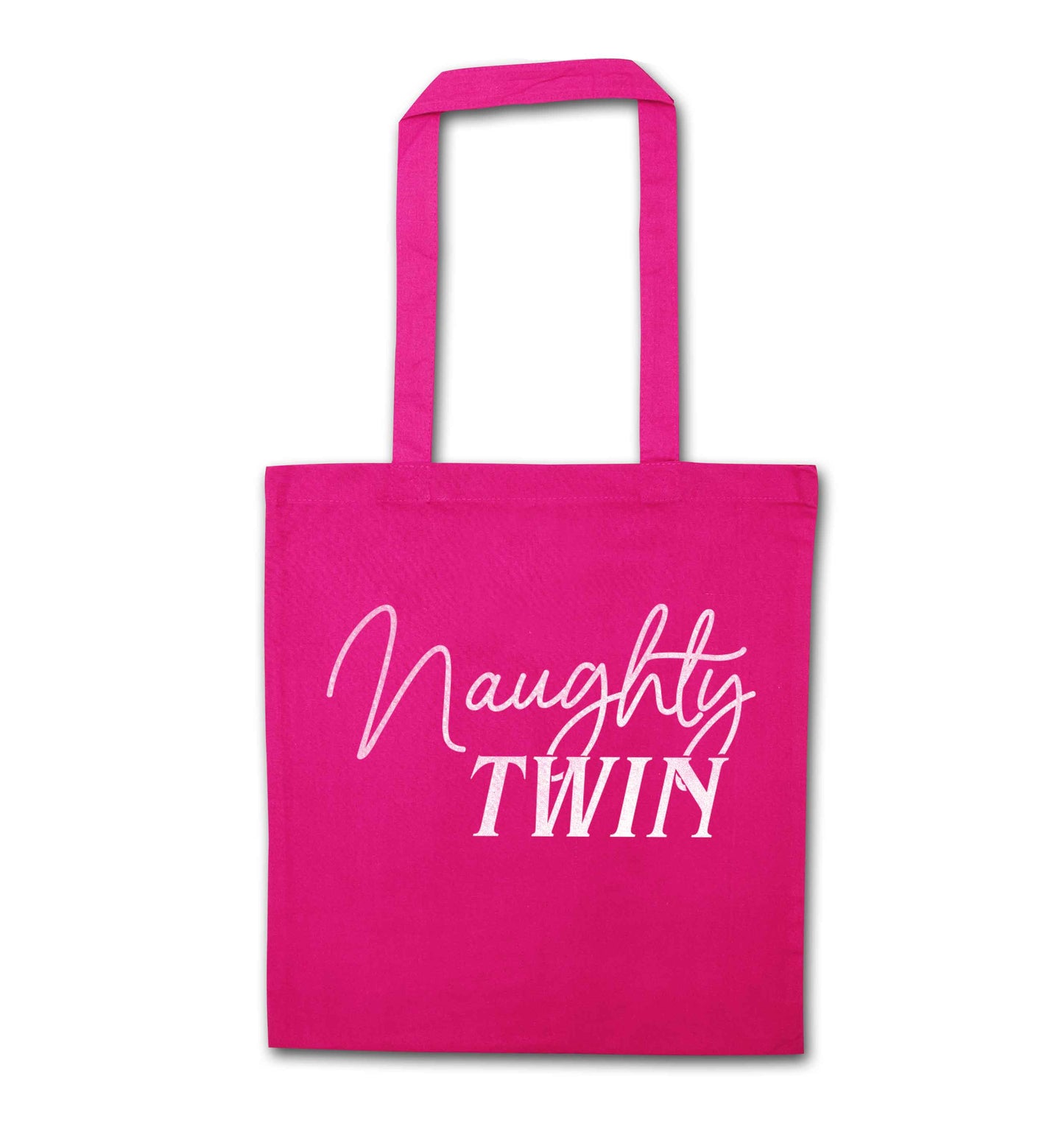 Naughty twin pink tote bag