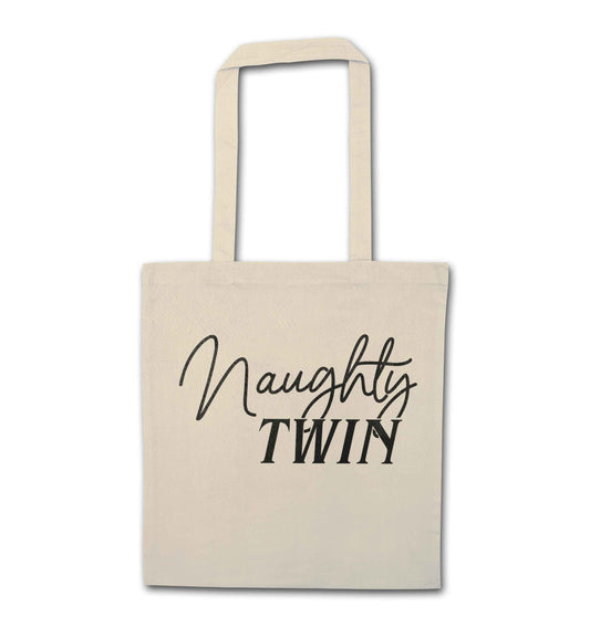 Naughty twin natural tote bag