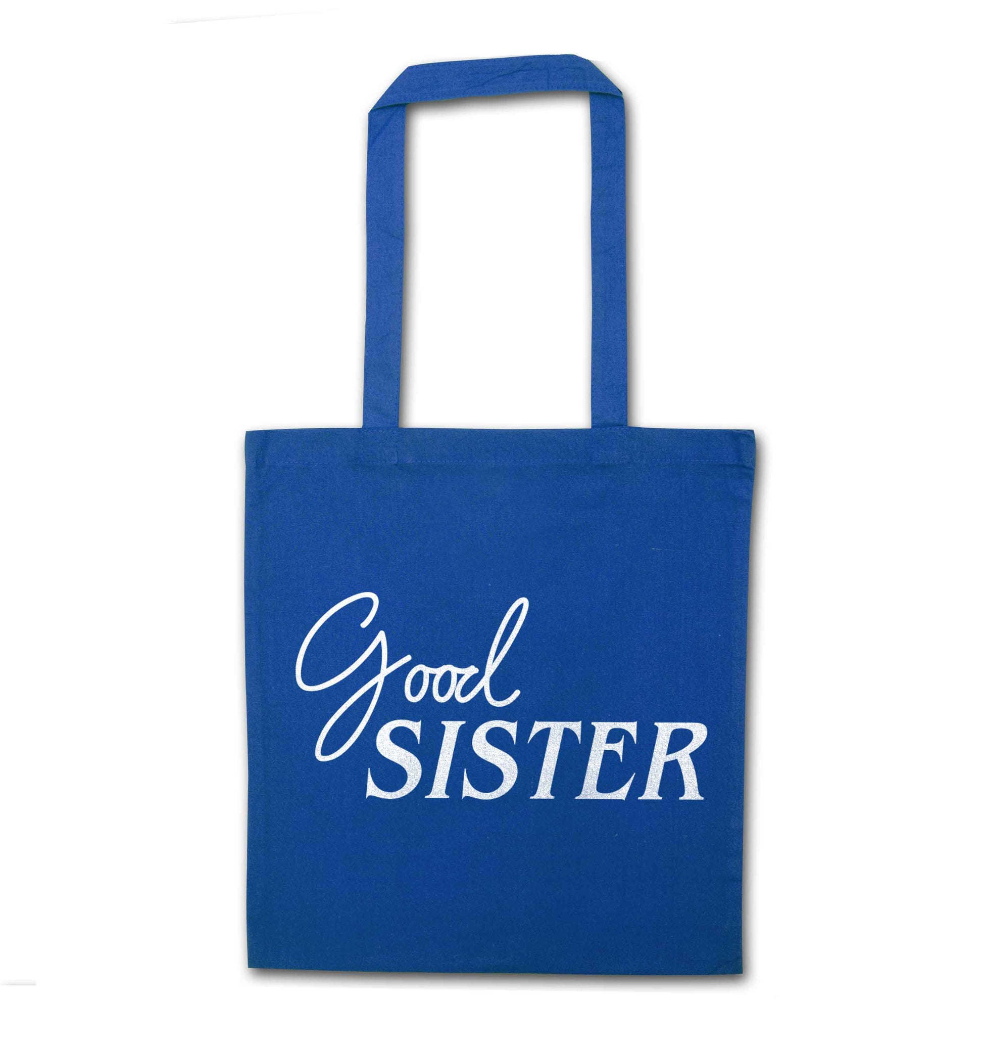 Good sister blue tote bag