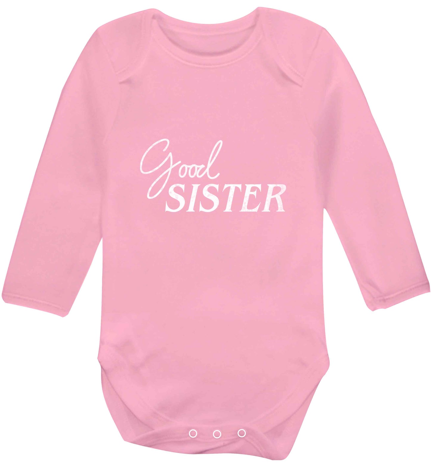 Good sister baby vest long sleeved pale pink 6-12 months