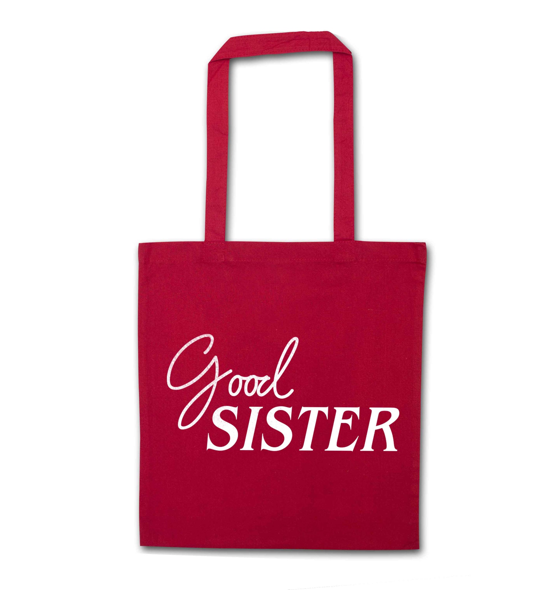 Good sister red tote bag