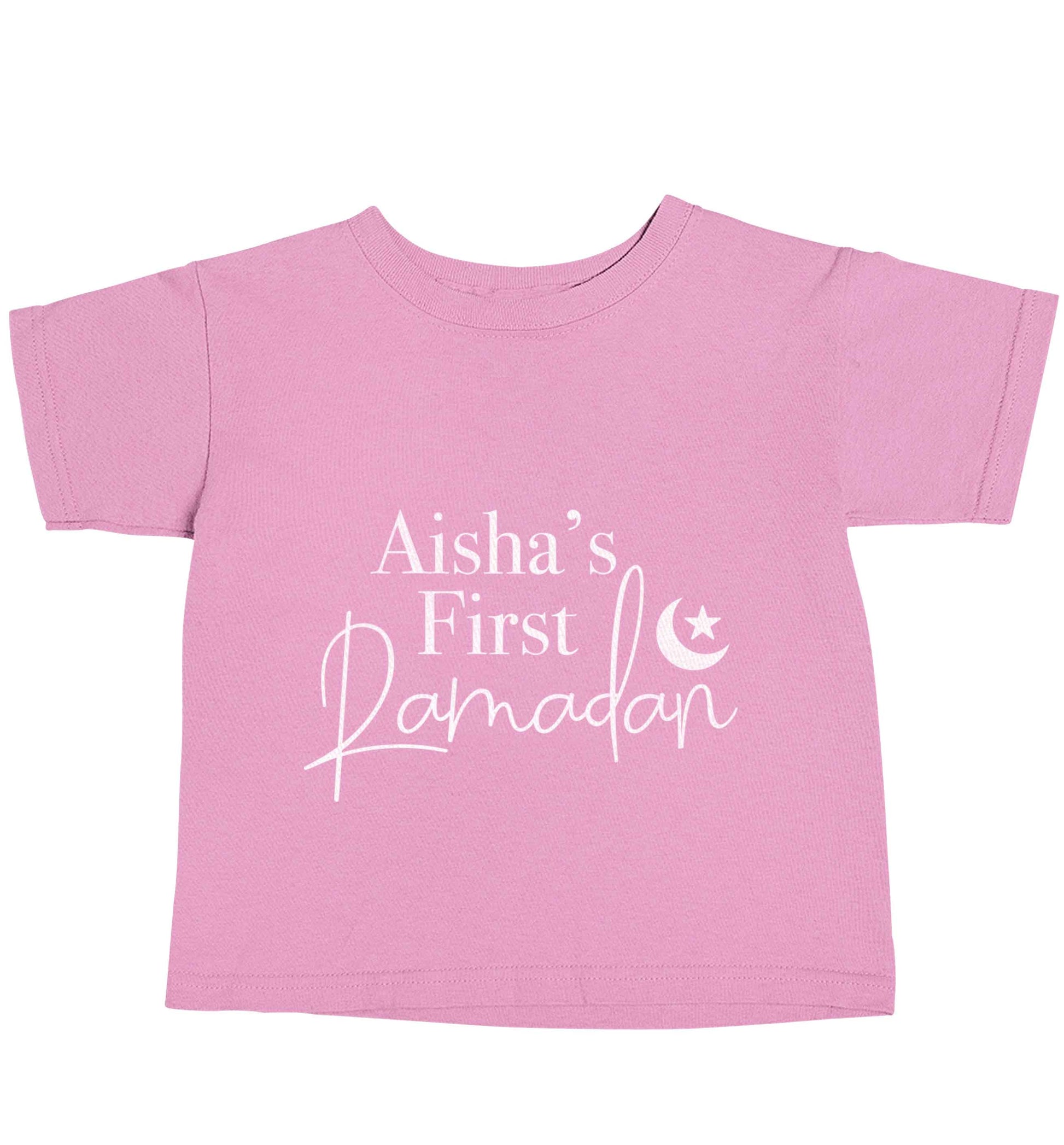Personalised first Ramadan light pink baby toddler Tshirt 2 Years