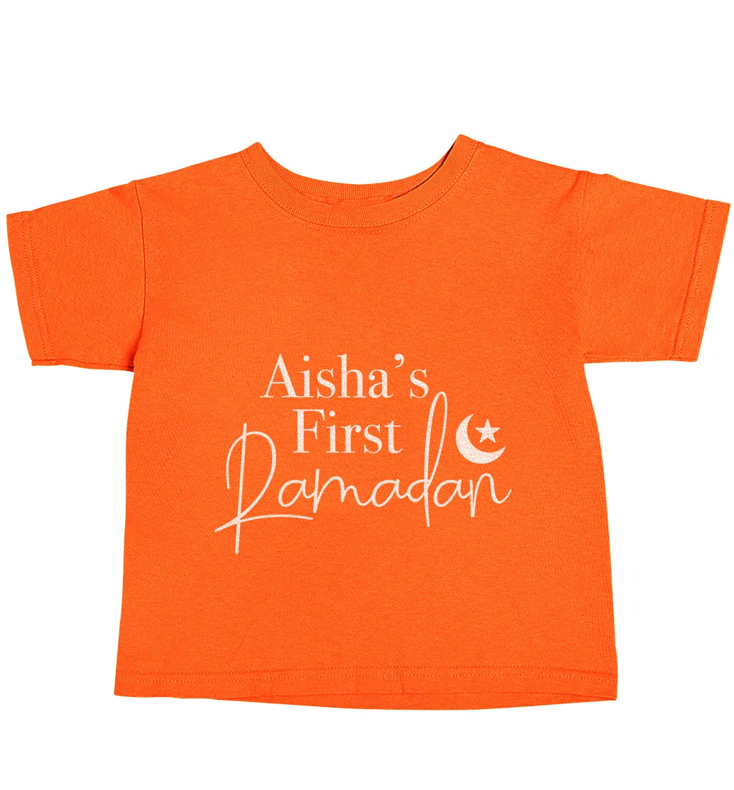 Personalised first Ramadan orange baby toddler Tshirt 2 Years