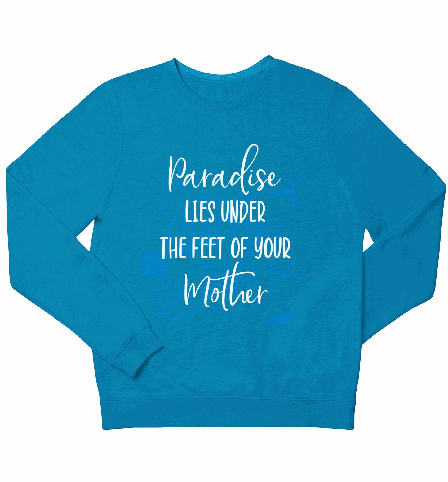 Paradise lies under the feet of your mother children's blue sweater 12-13 Years