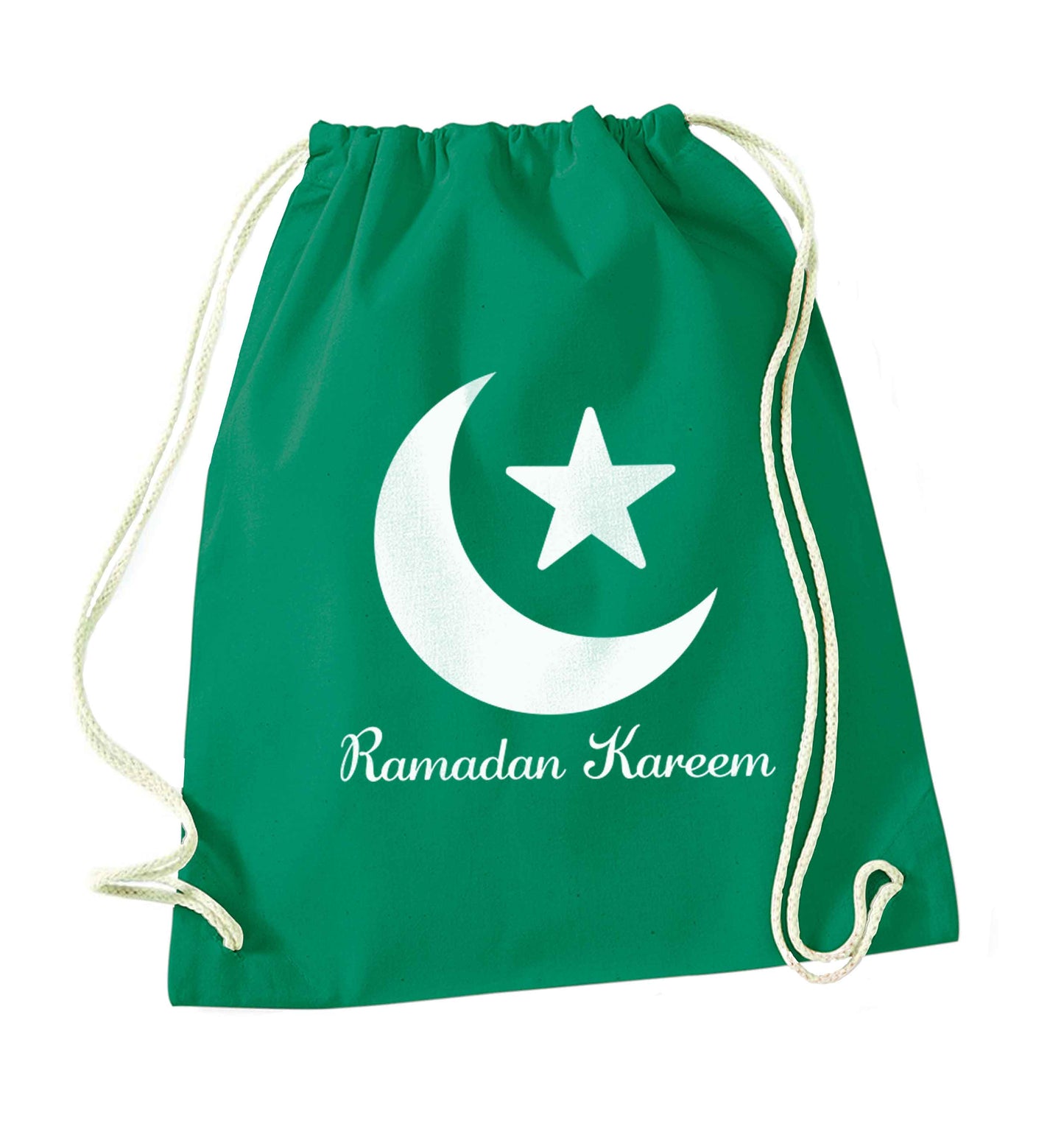 Ramadan kareem green drawstring bag