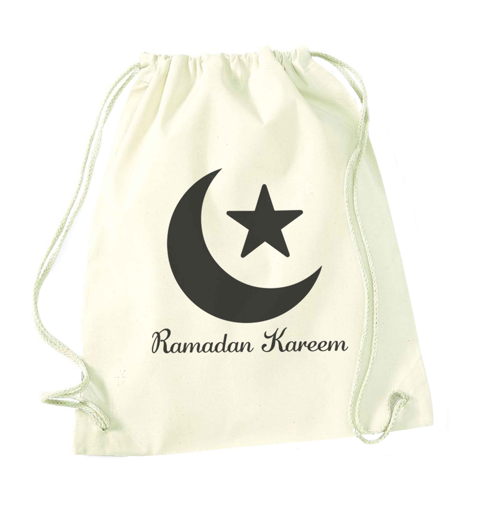 Ramadan kareem natural drawstring bag
