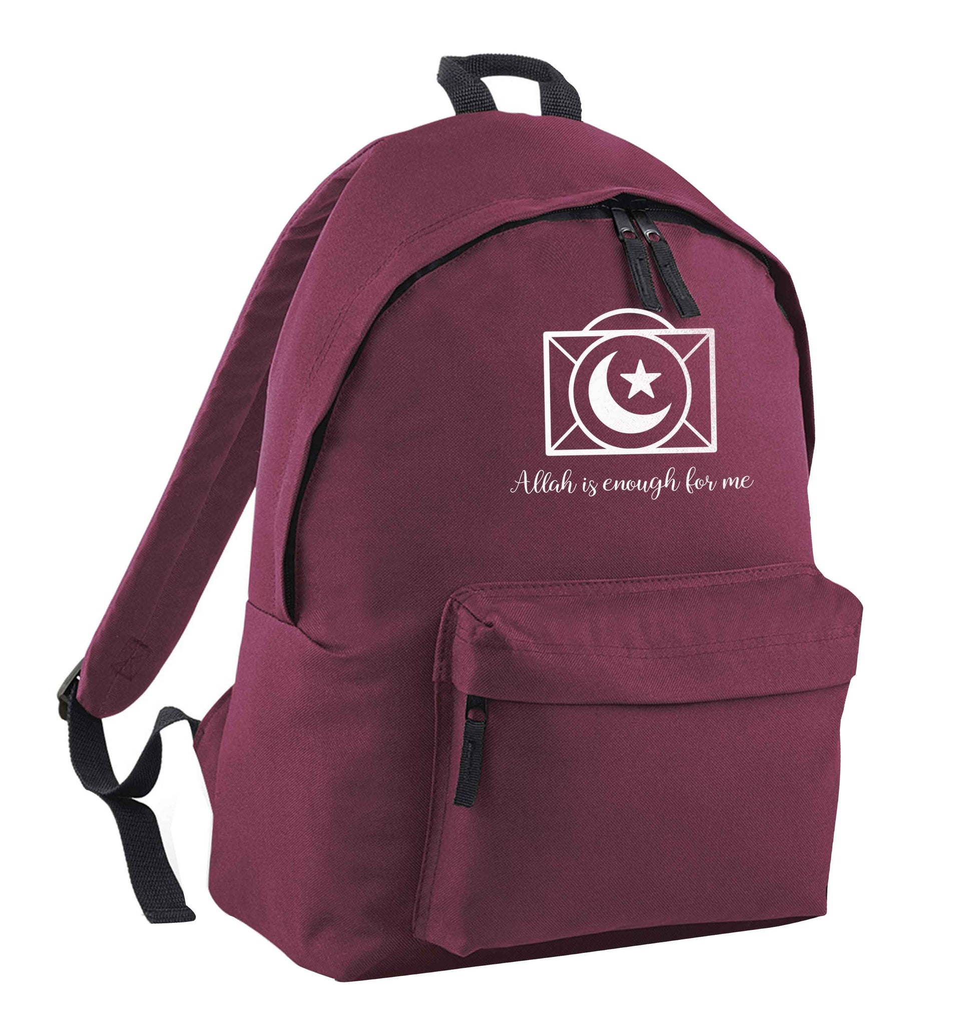 Allah is enough for me maroon adults backpack