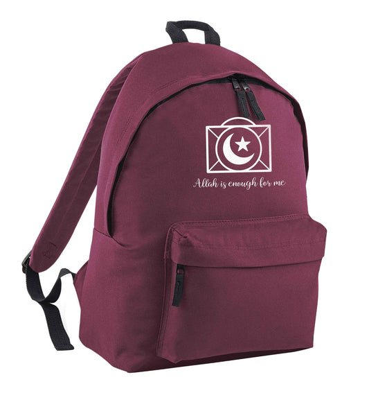 Allah is enough for me maroon children's backpack