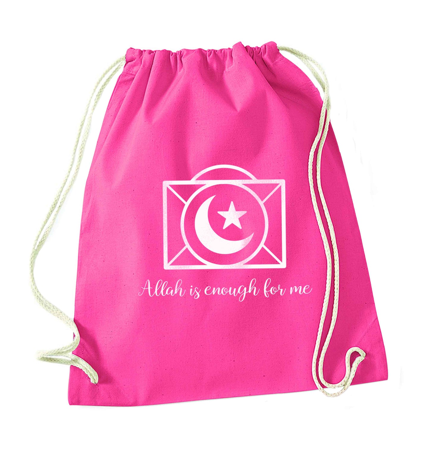 Allah is enough for me pink drawstring bag