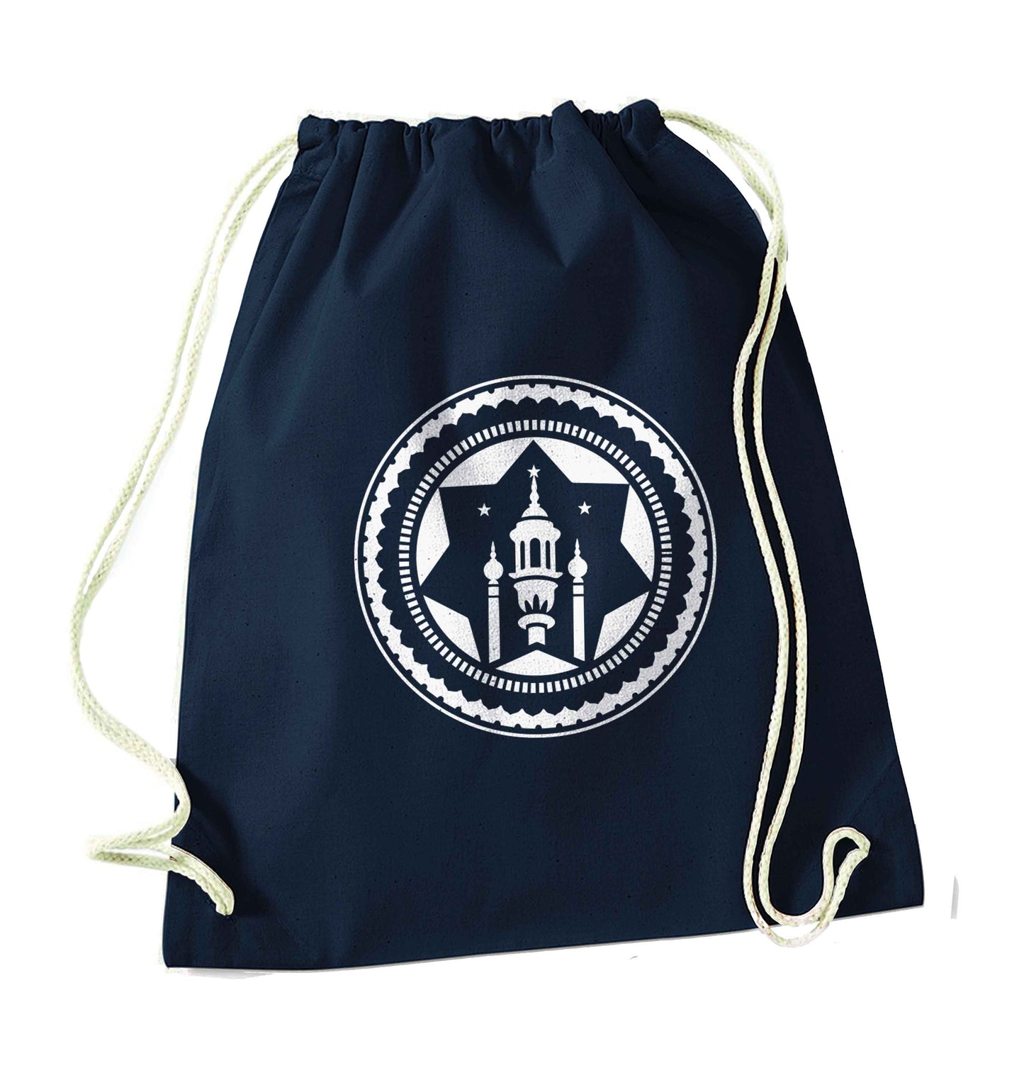 mosque navy drawstring bag
