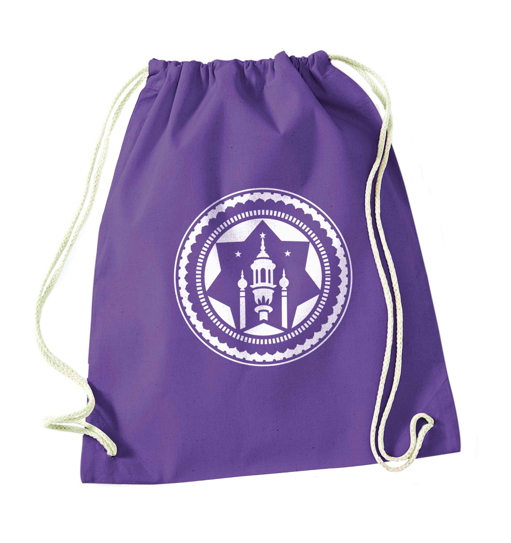 mosque purple drawstring bag