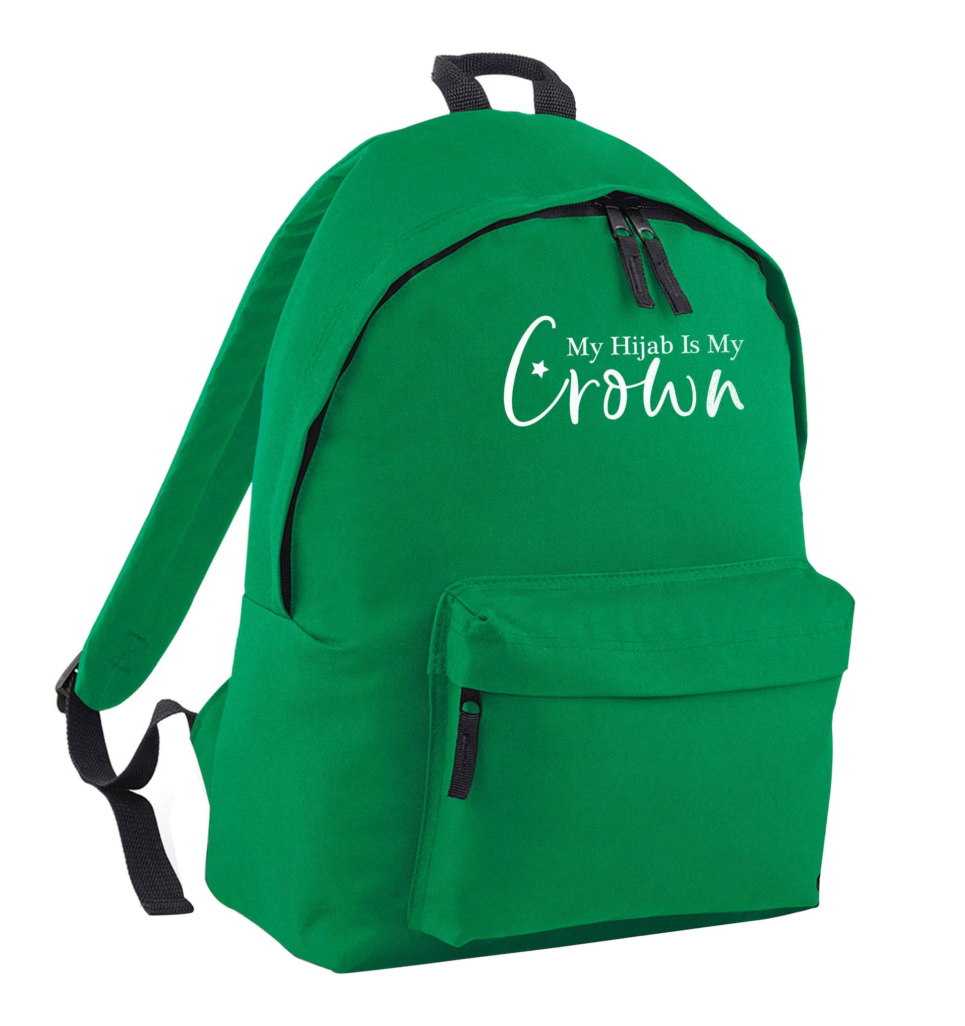 My hijab is my crown green adults backpack