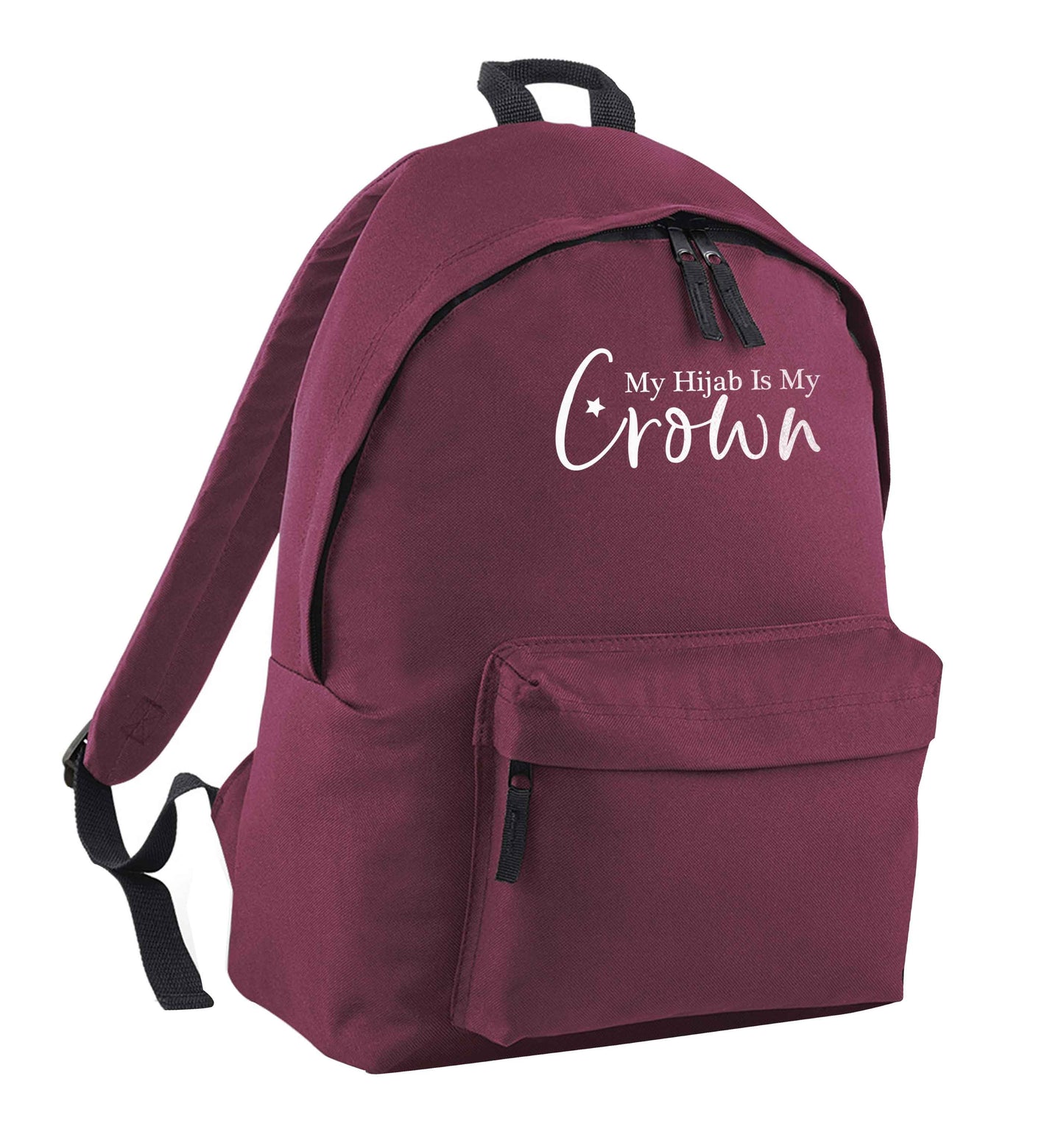 My hijab is my crown maroon adults backpack