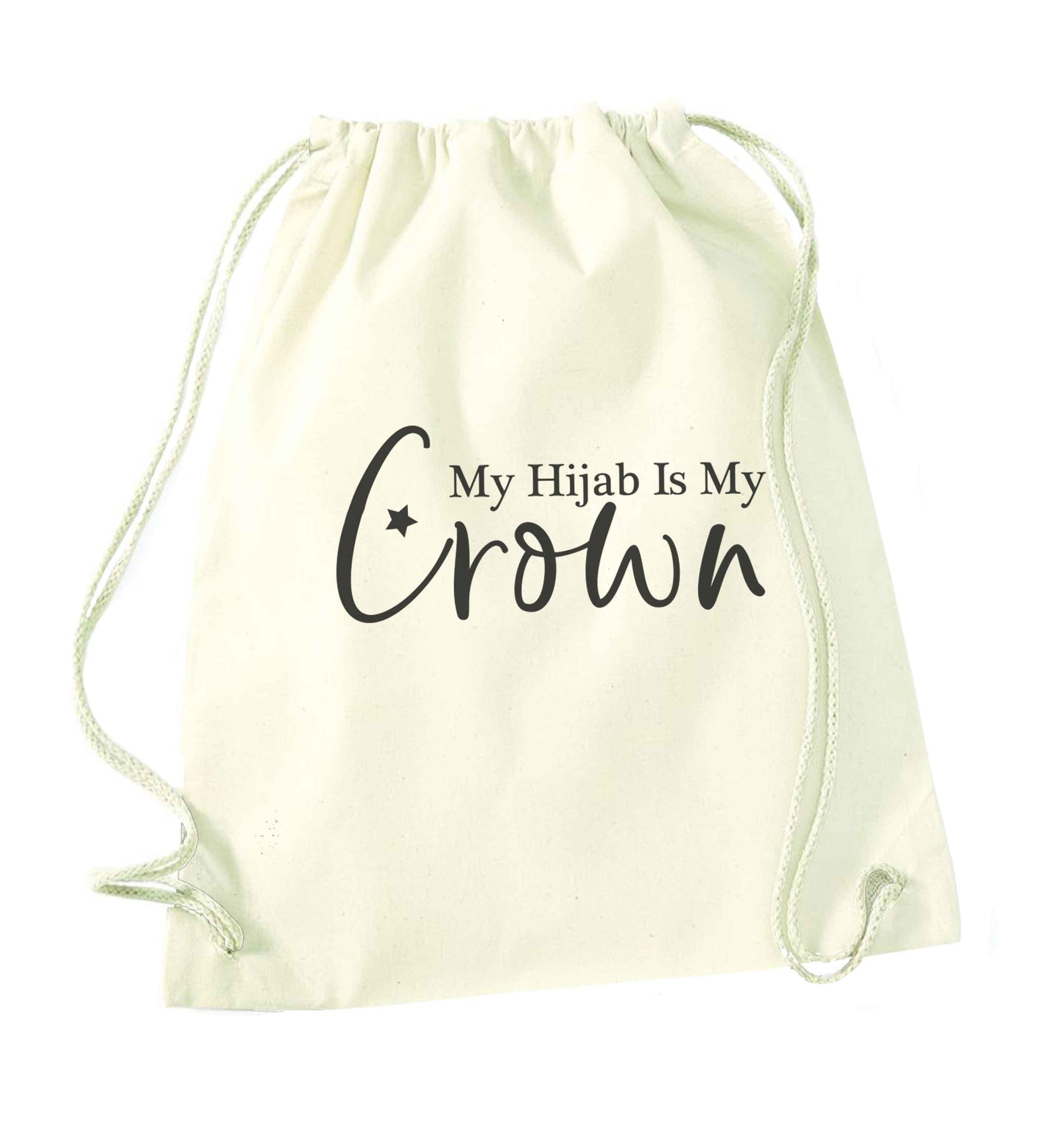 My hijab is my crown natural drawstring bag