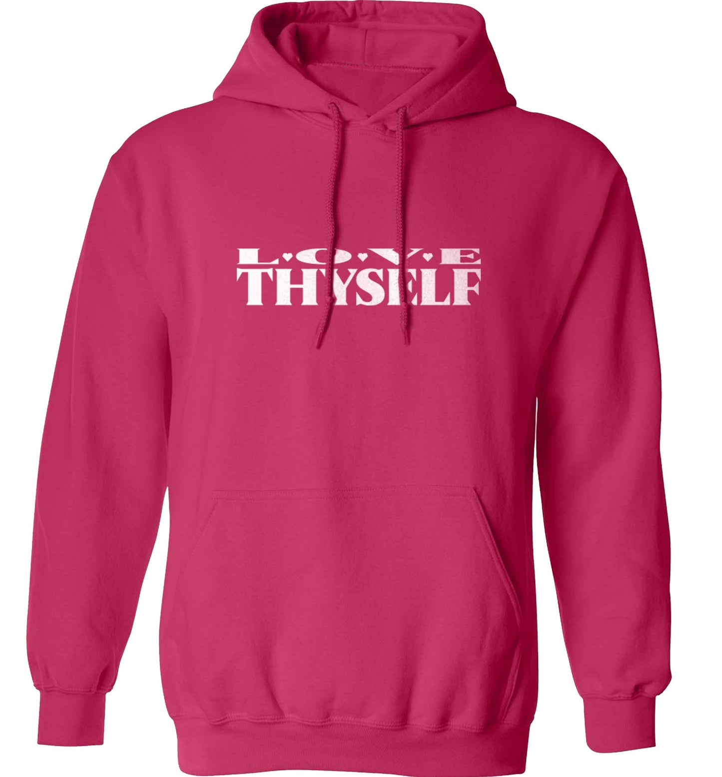 Love thyself adults unisex pink hoodie 2XL