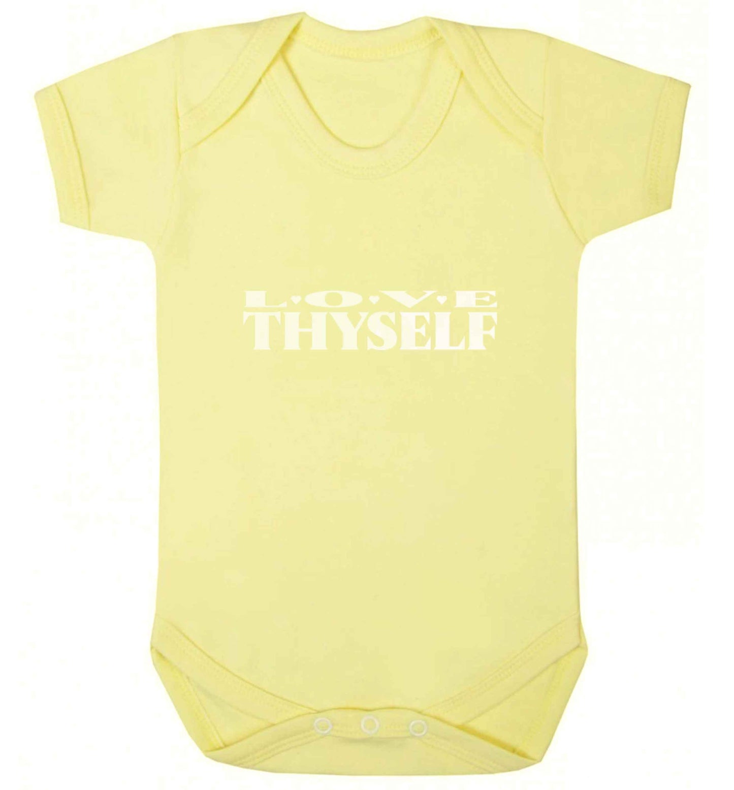 Love thyself baby vest pale yellow 18-24 months