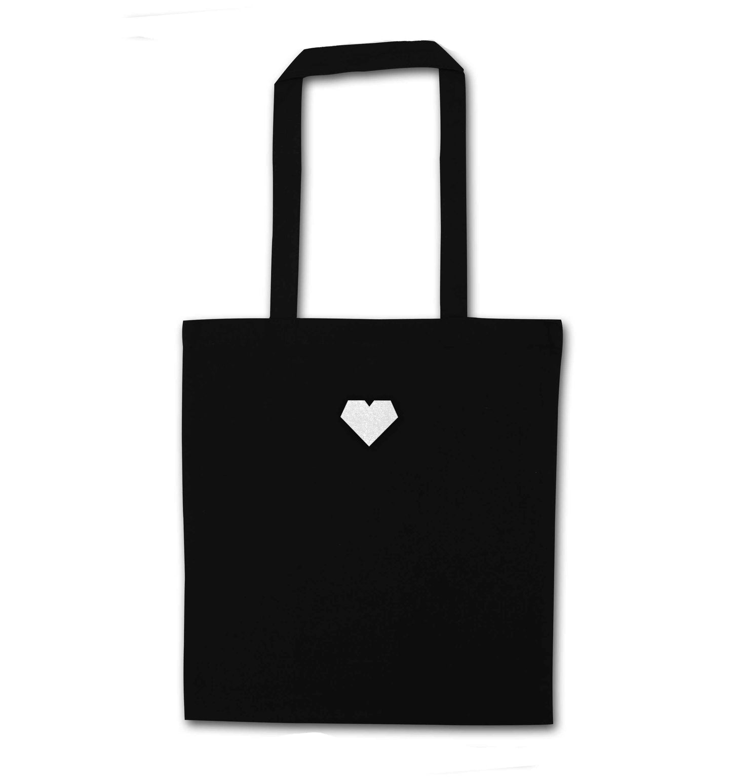 Tiny heart black tote bag