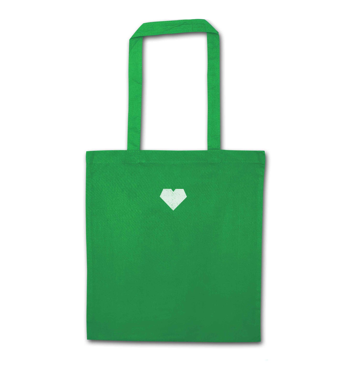 Tiny heart green tote bag