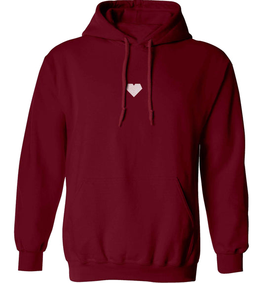 Tiny heart adults unisex maroon hoodie 2XL