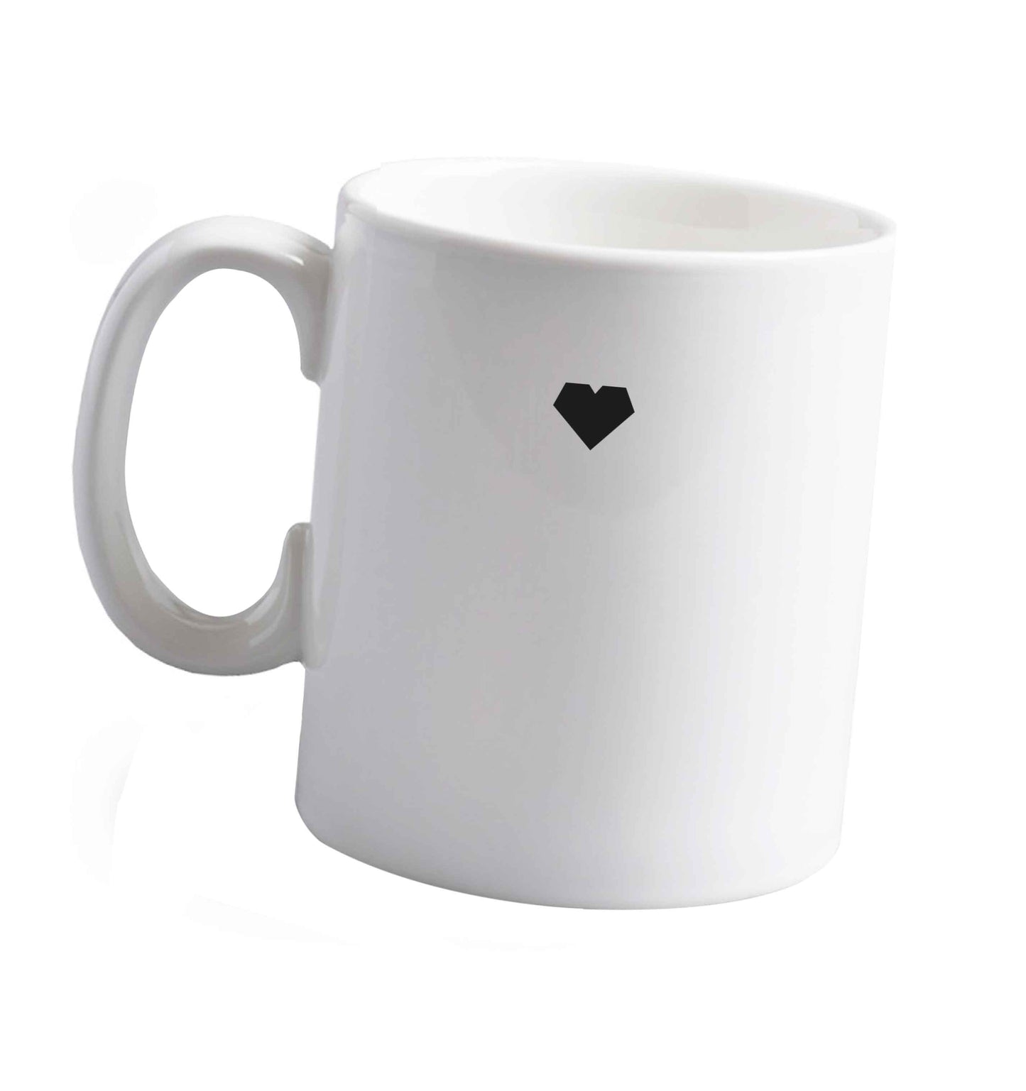 10 oz Tiny heart ceramic mug right handed