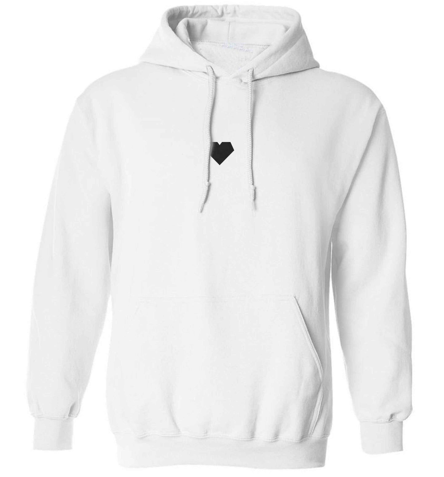 Tiny heart adults unisex white hoodie 2XL