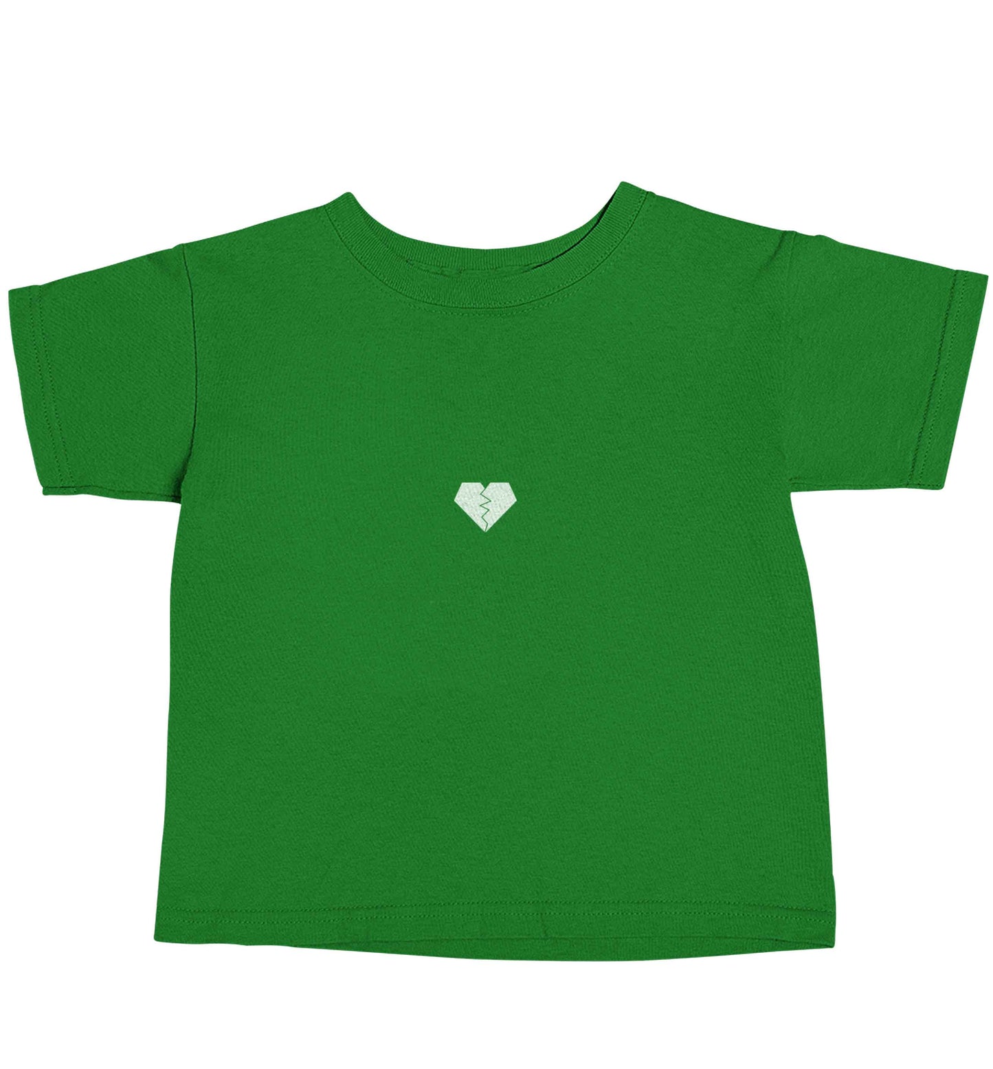 Tiny broken heart green baby toddler Tshirt 2 Years