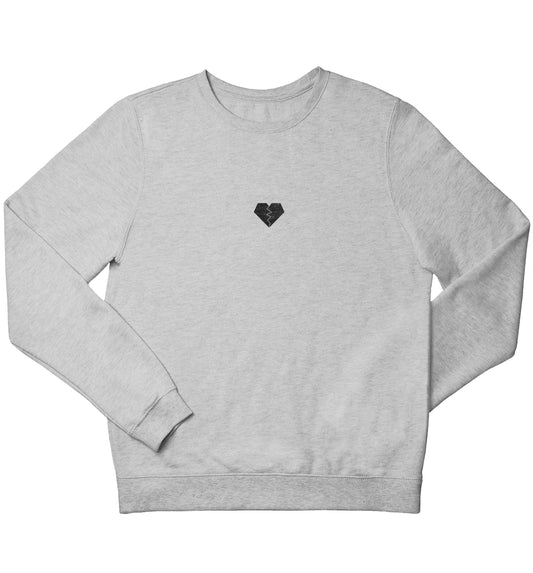 Tiny broken heart children's grey sweater 12-13 Years