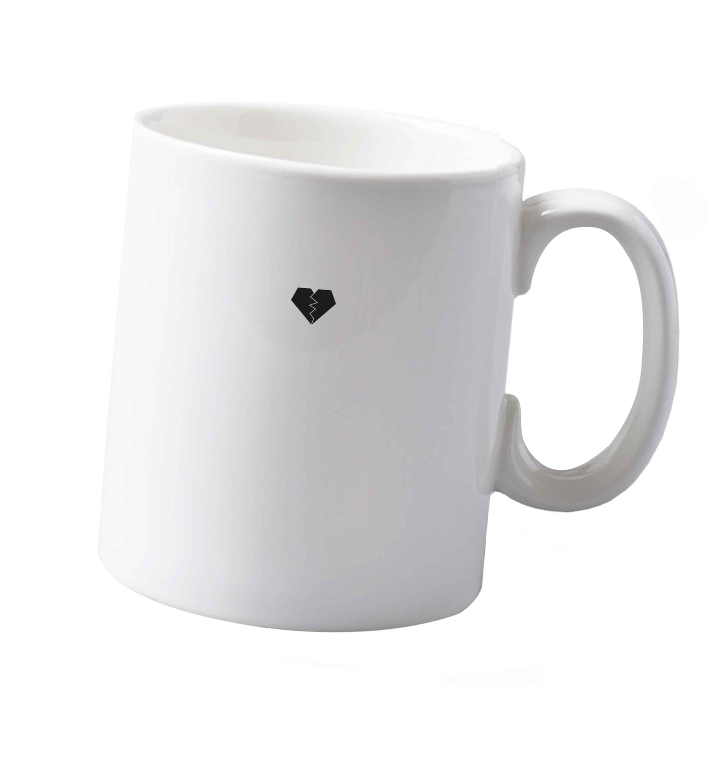 10 oz Tiny broken heart ceramic mug both sides