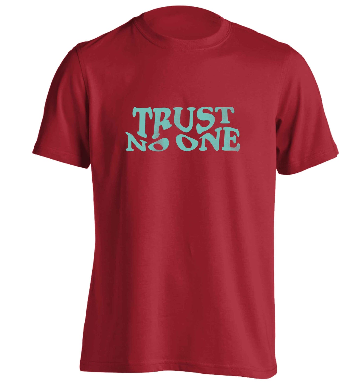 Trust no one adults unisex red Tshirt 2XL