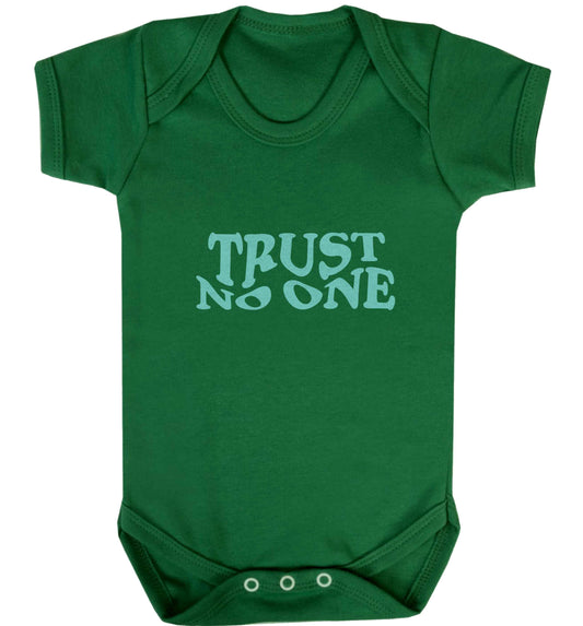 Trust no one baby vest green 18-24 months