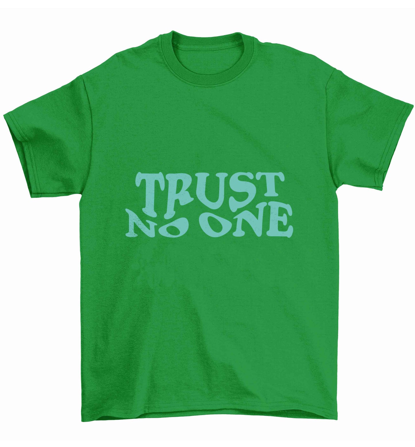 Trust no one Children's green Tshirt 12-13 Years