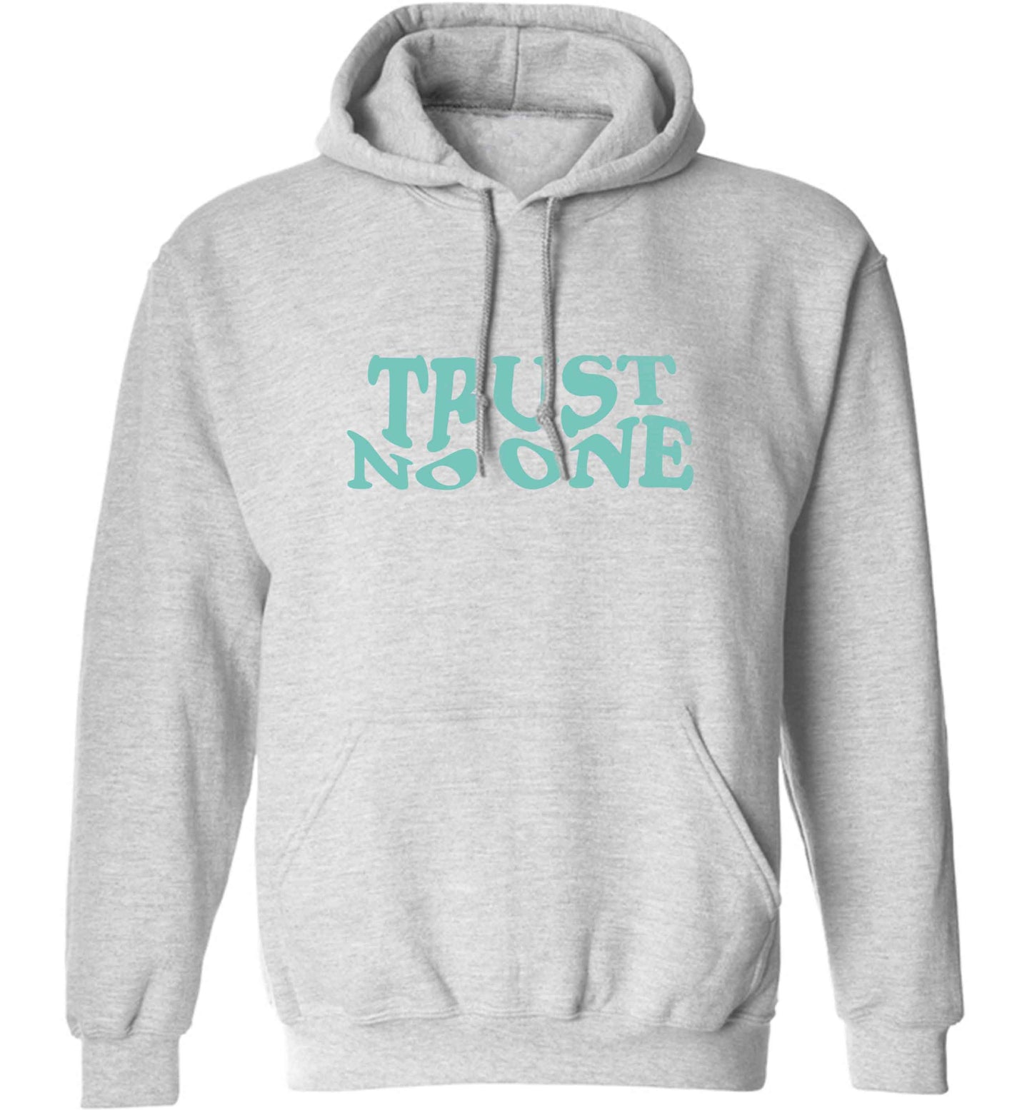 Trust no one adults unisex grey hoodie 2XL