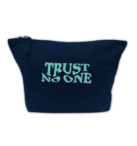 Trust no one navy makeup bag