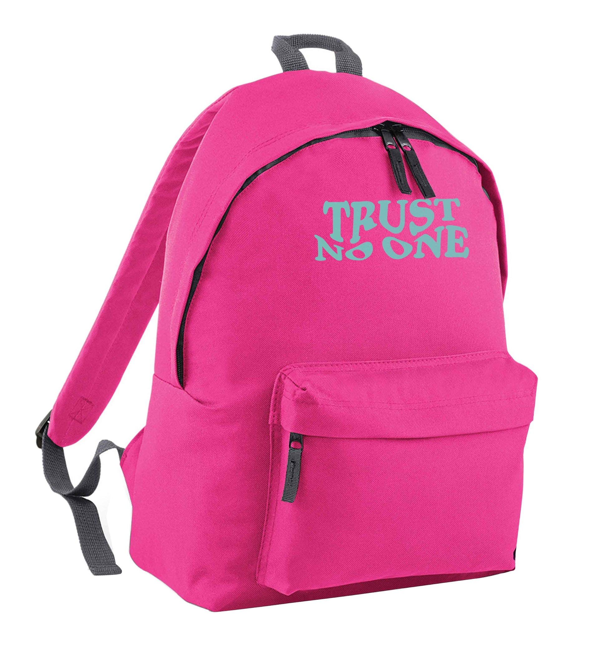 Trust no one pink children's backpack
