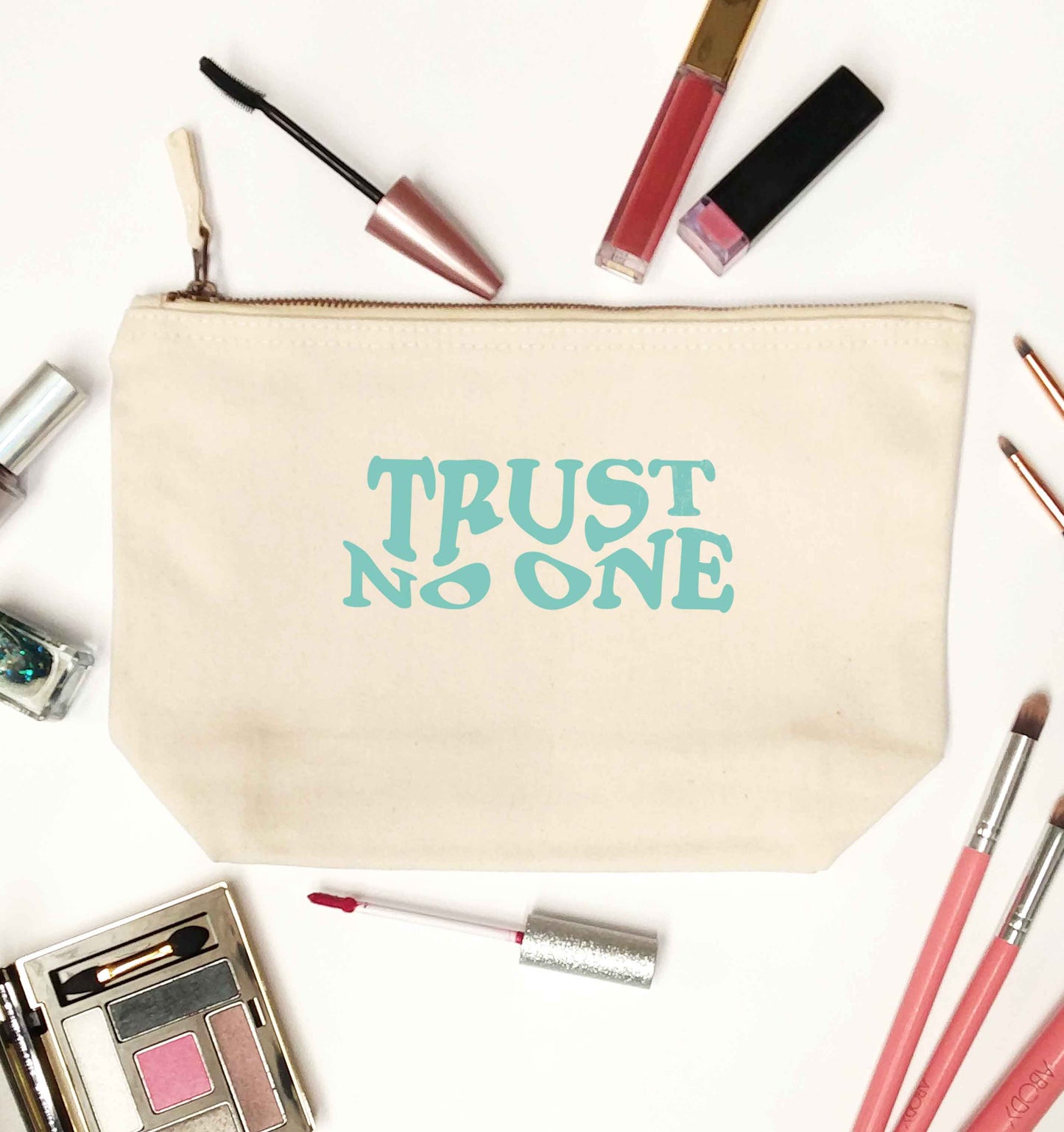 Trust no one natural makeup bag