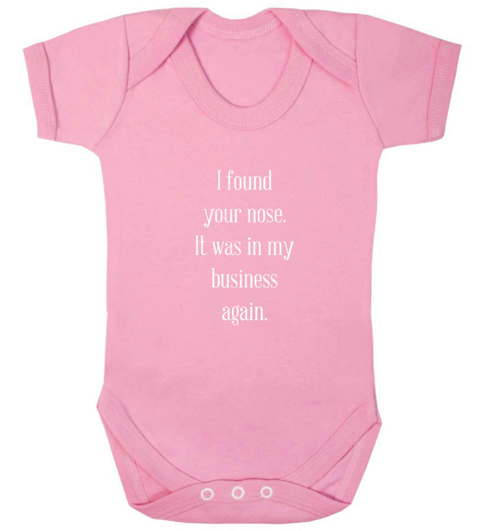 I found your nose it was in my business again baby vest pale pink 18-24 months