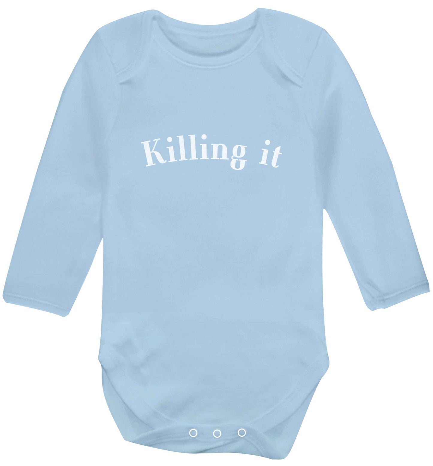 Killing it baby vest long sleeved pale blue 6-12 months
