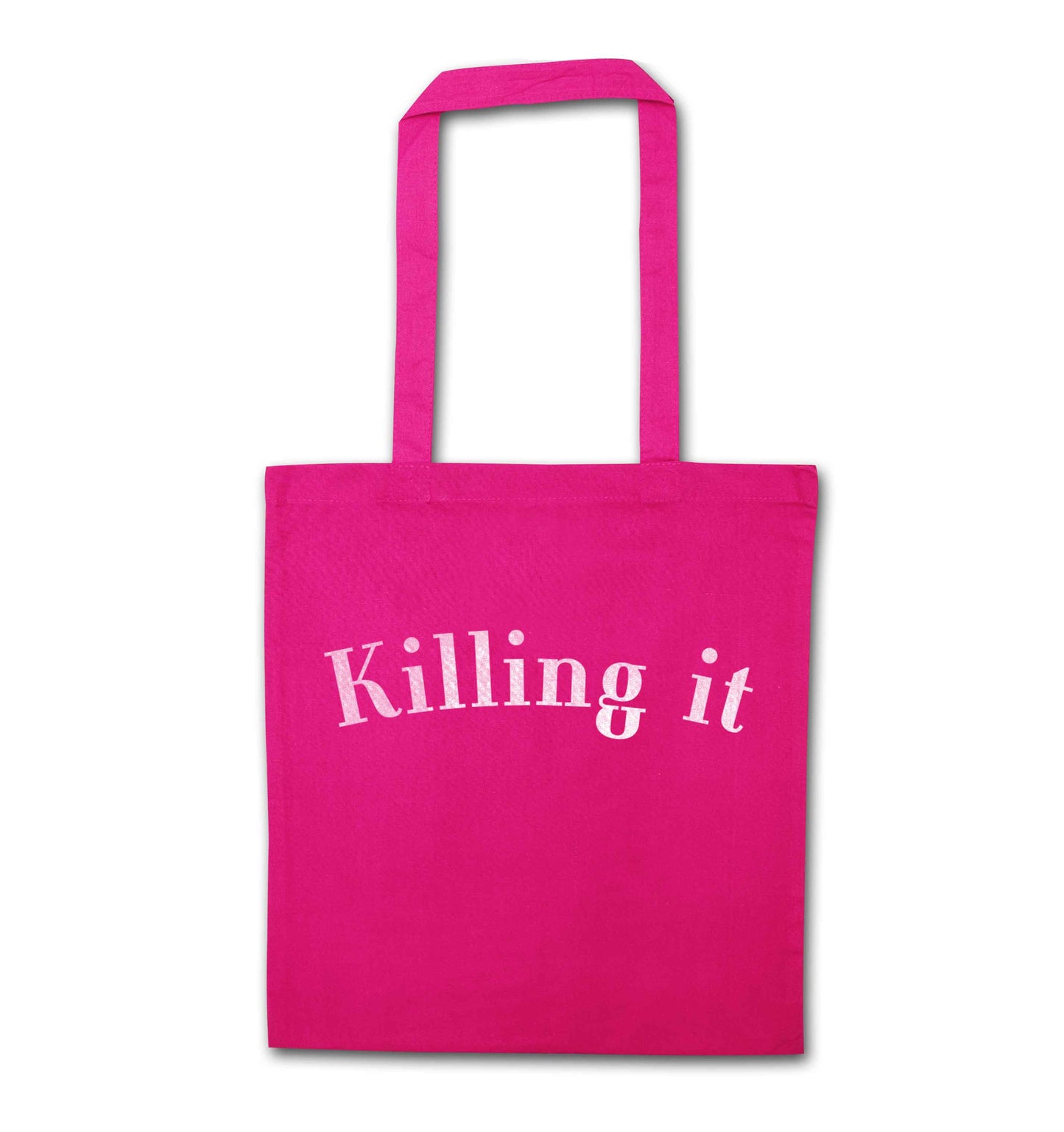 Killing it pink tote bag