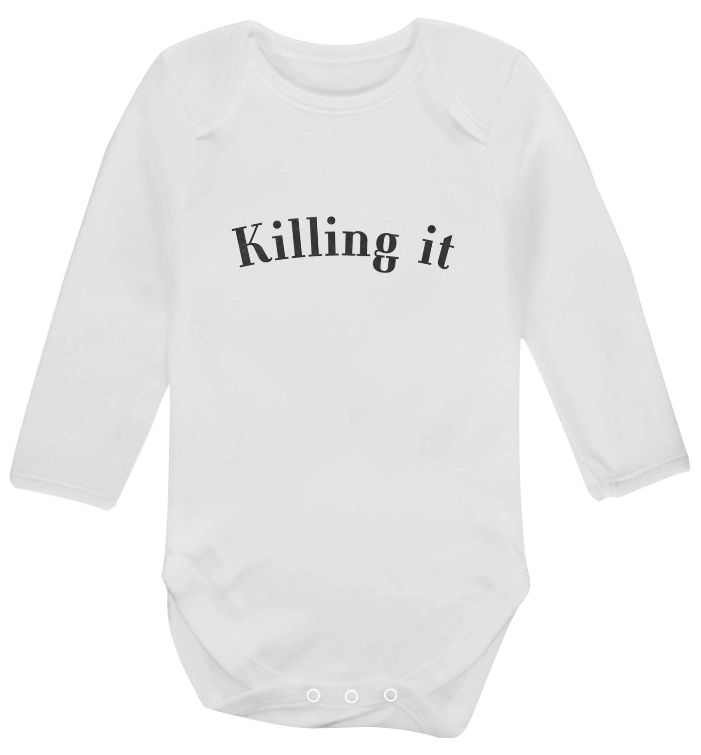Killing it baby vest long sleeved white 6-12 months