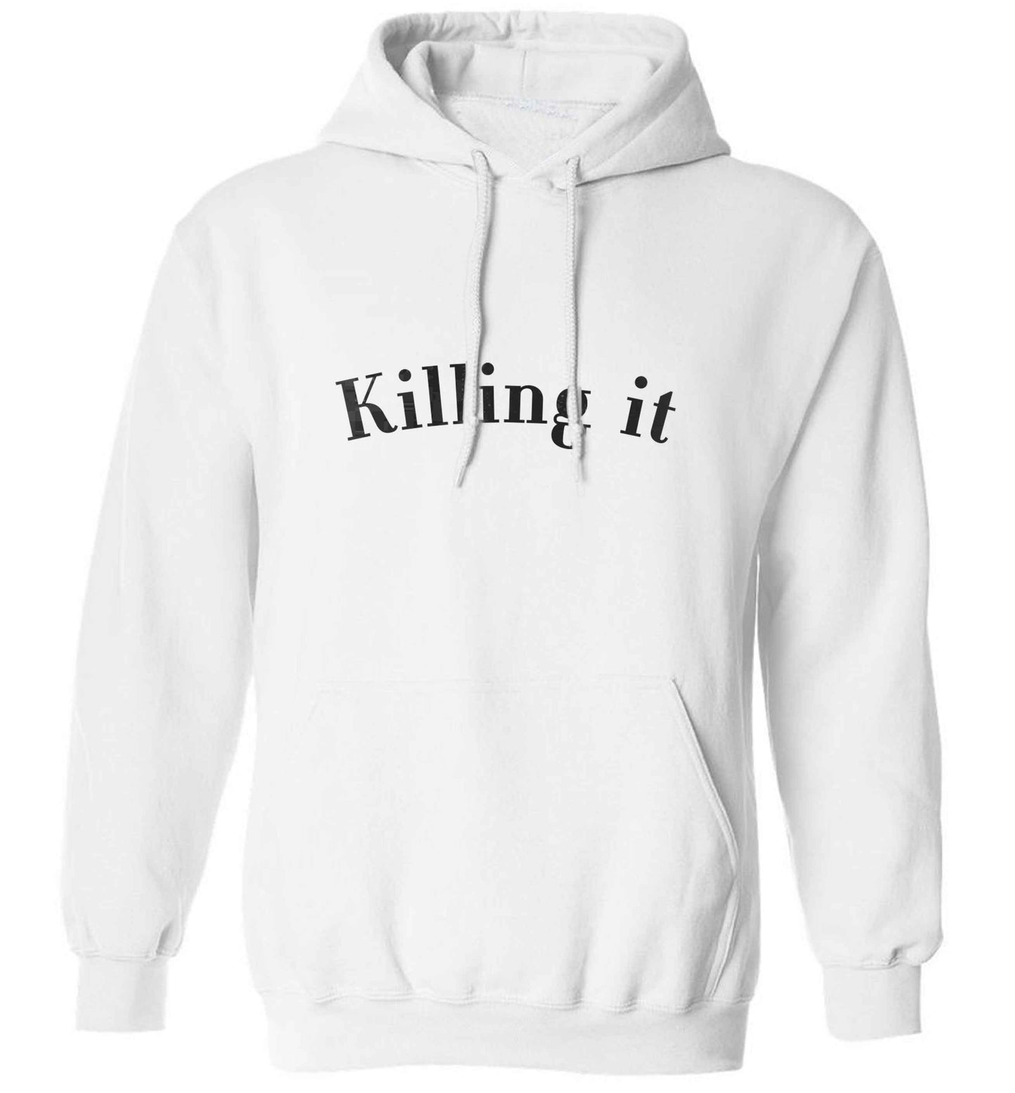 Killing it adults unisex white hoodie 2XL