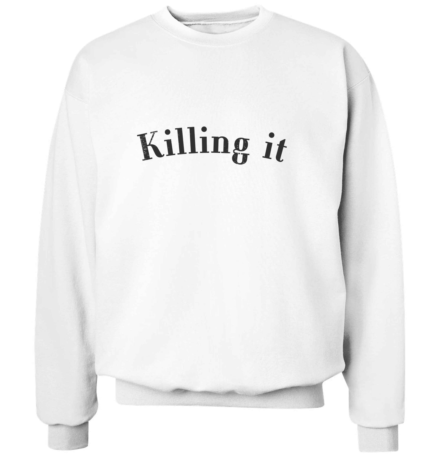 Killing it adult's unisex white sweater 2XL