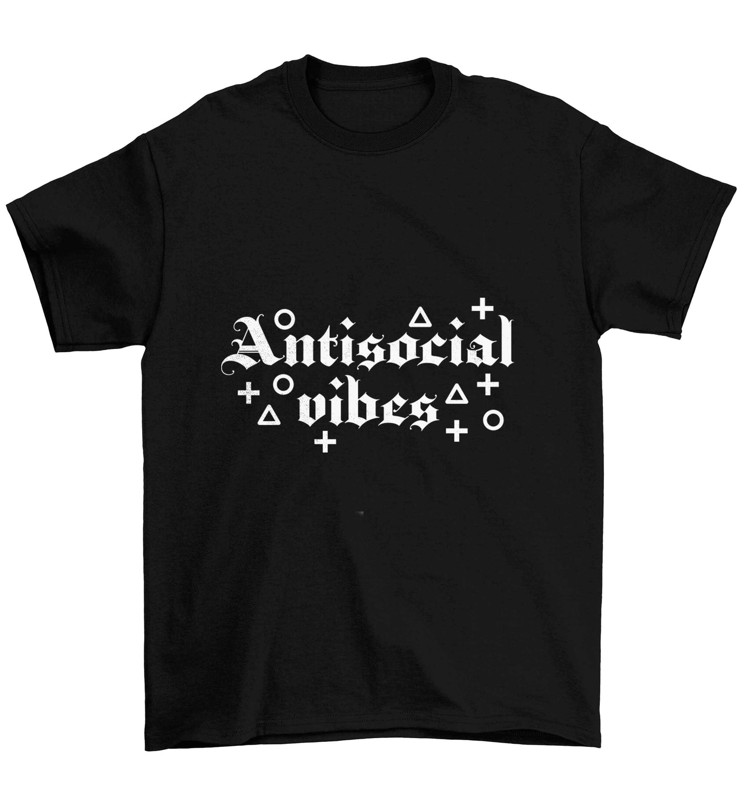 Antisocial vibes Children's black Tshirt 12-13 Years