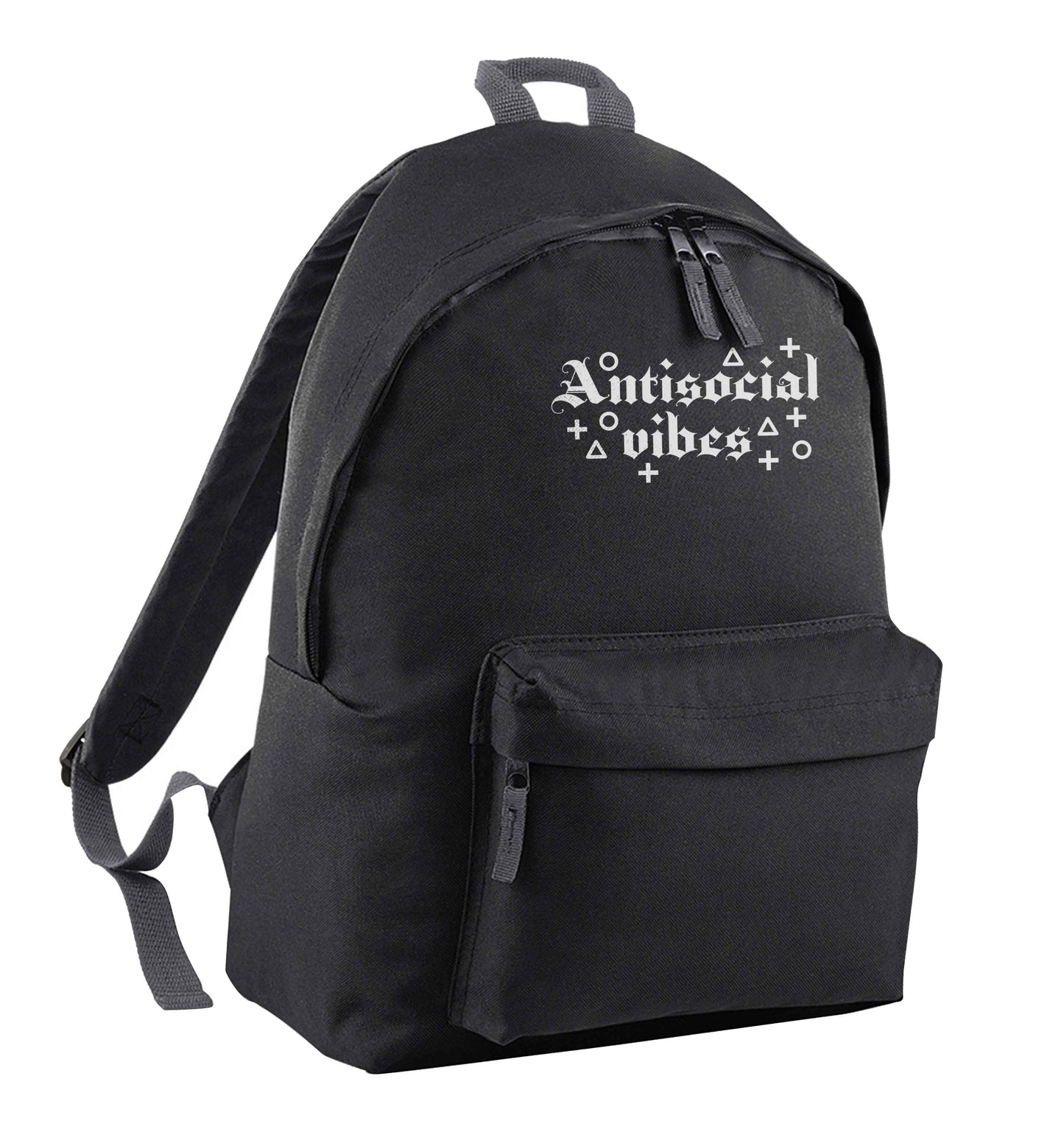 Antisocial vibes black children's backpack