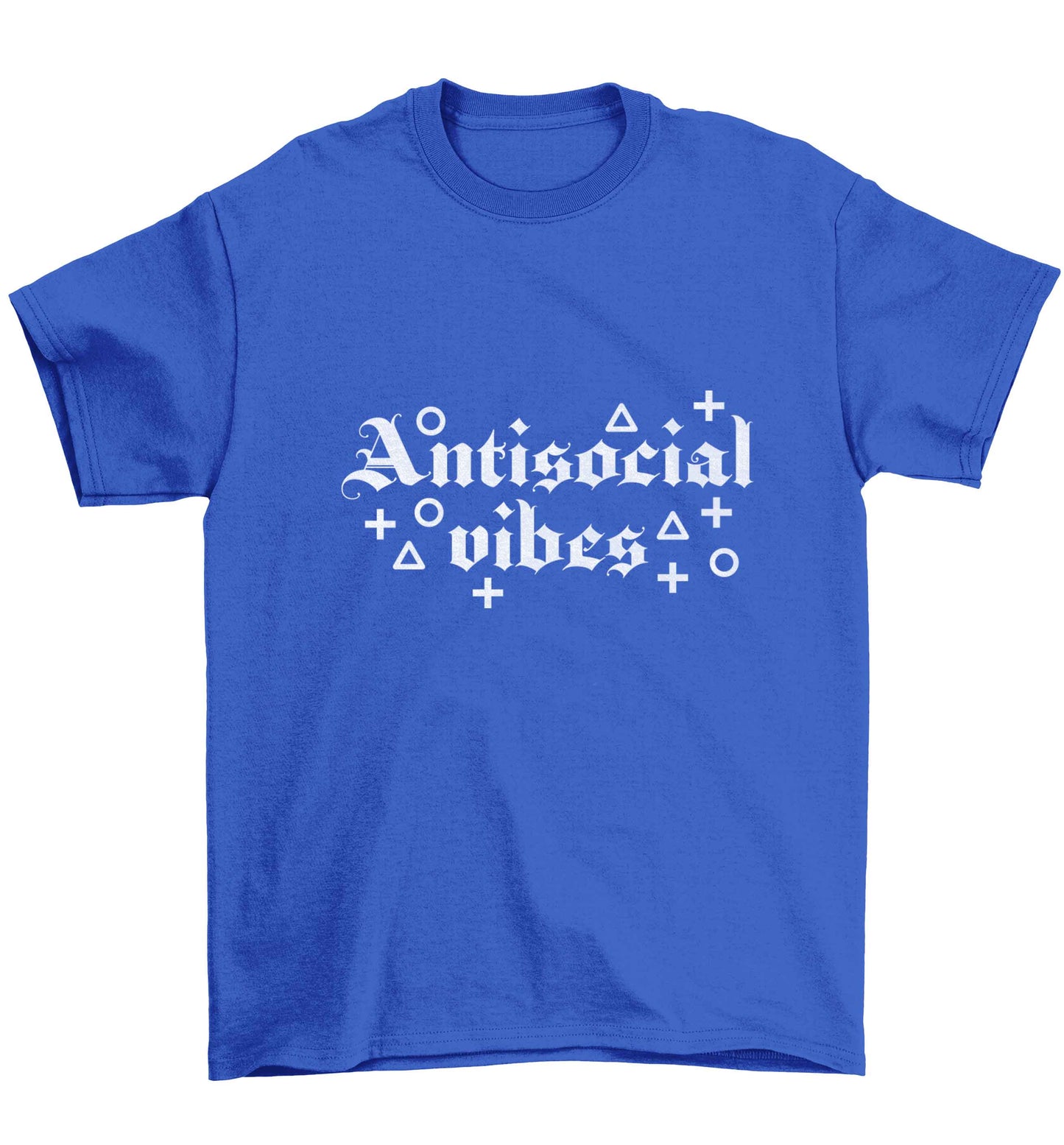 Antisocial vibes Children's blue Tshirt 12-13 Years