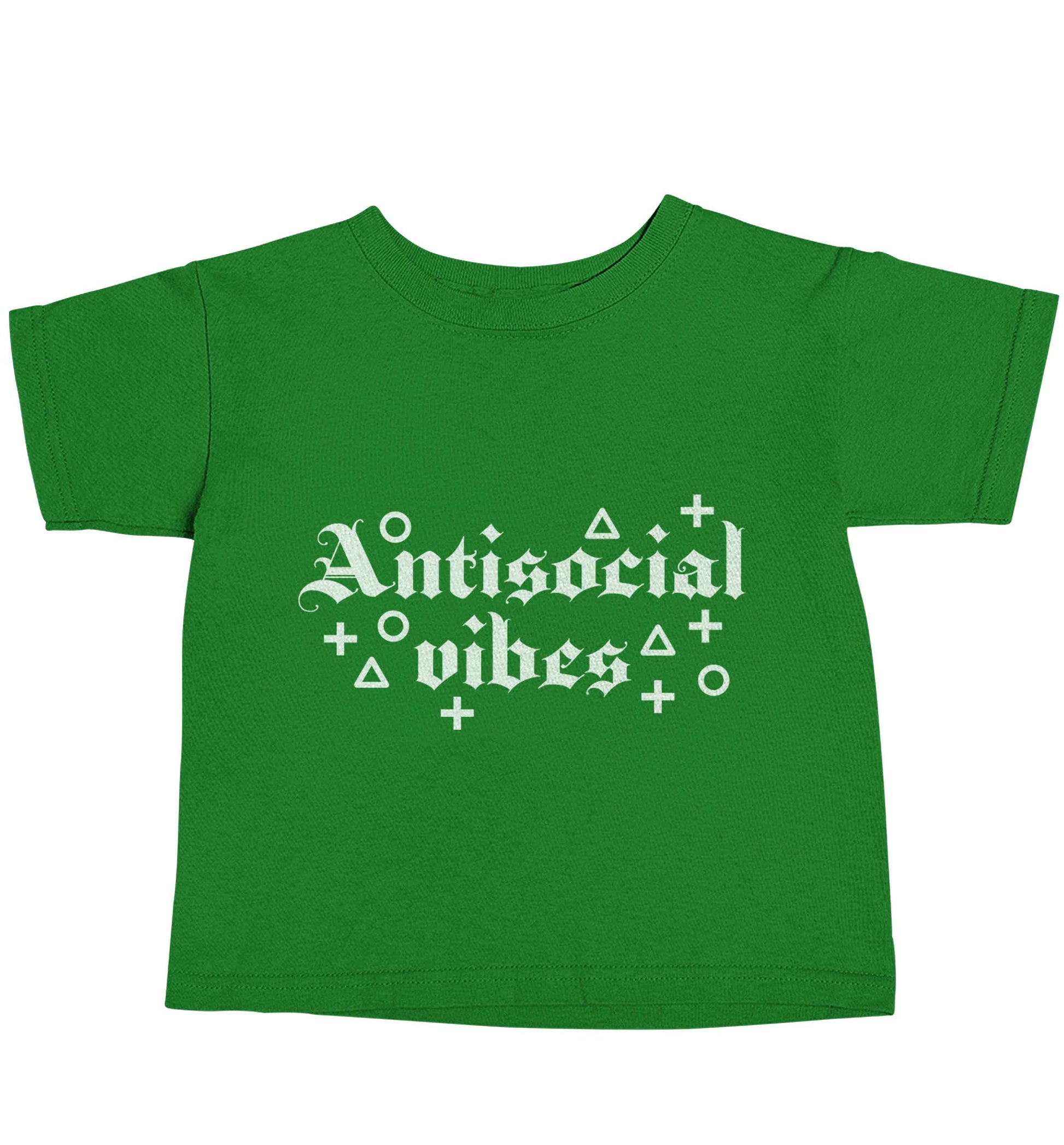 Antisocial vibes green baby toddler Tshirt 2 Years