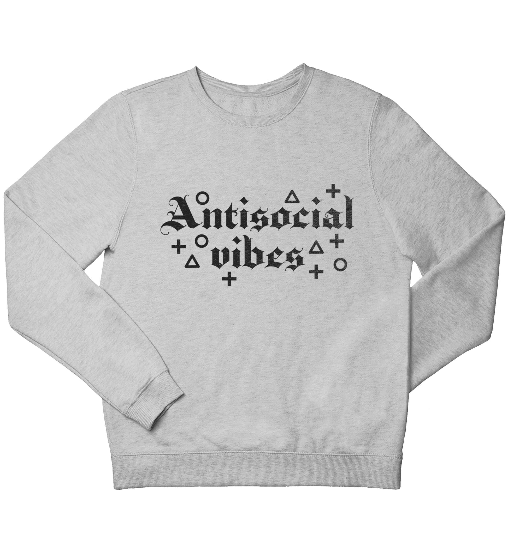 Antisocial vibes children's grey sweater 12-13 Years