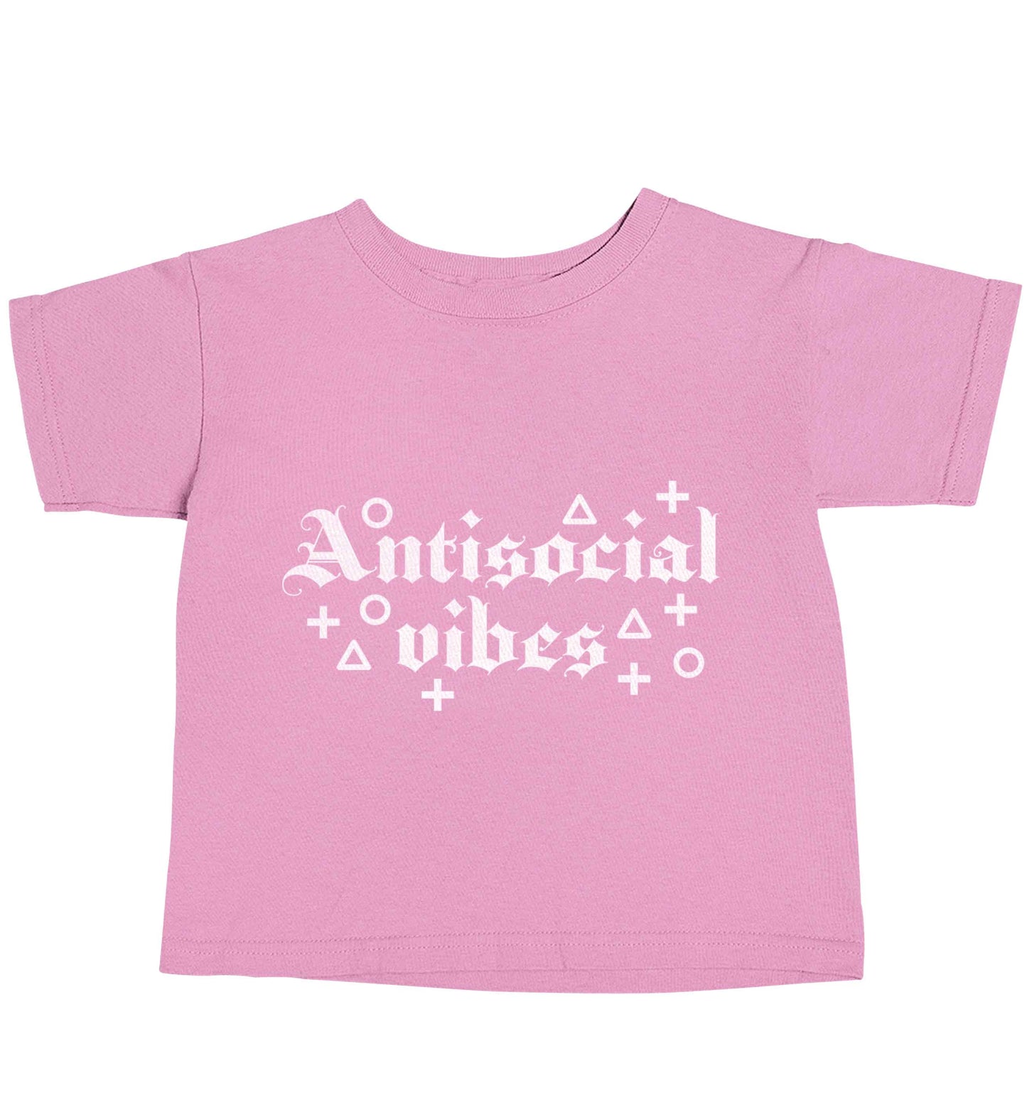 Antisocial vibes light pink baby toddler Tshirt 2 Years