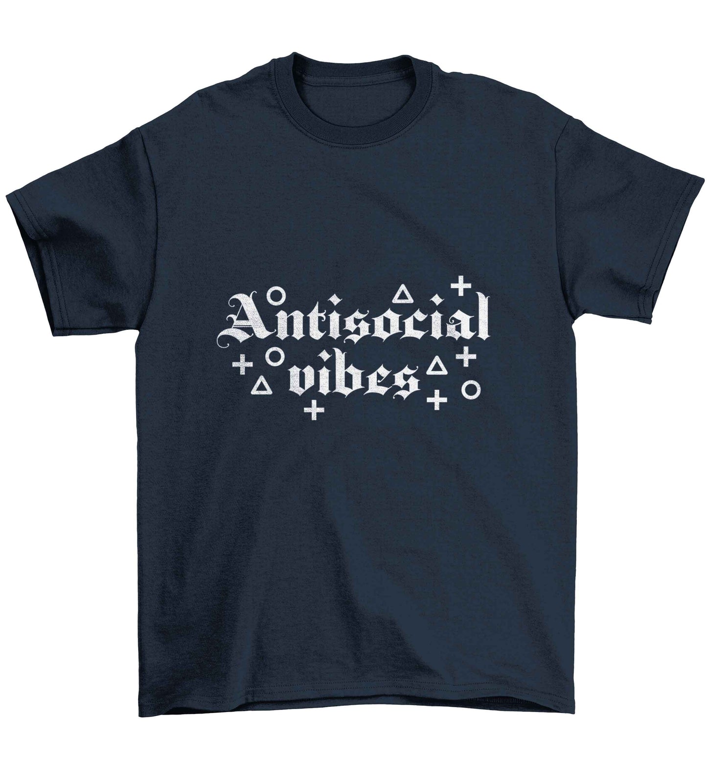 Antisocial vibes Children's navy Tshirt 12-13 Years