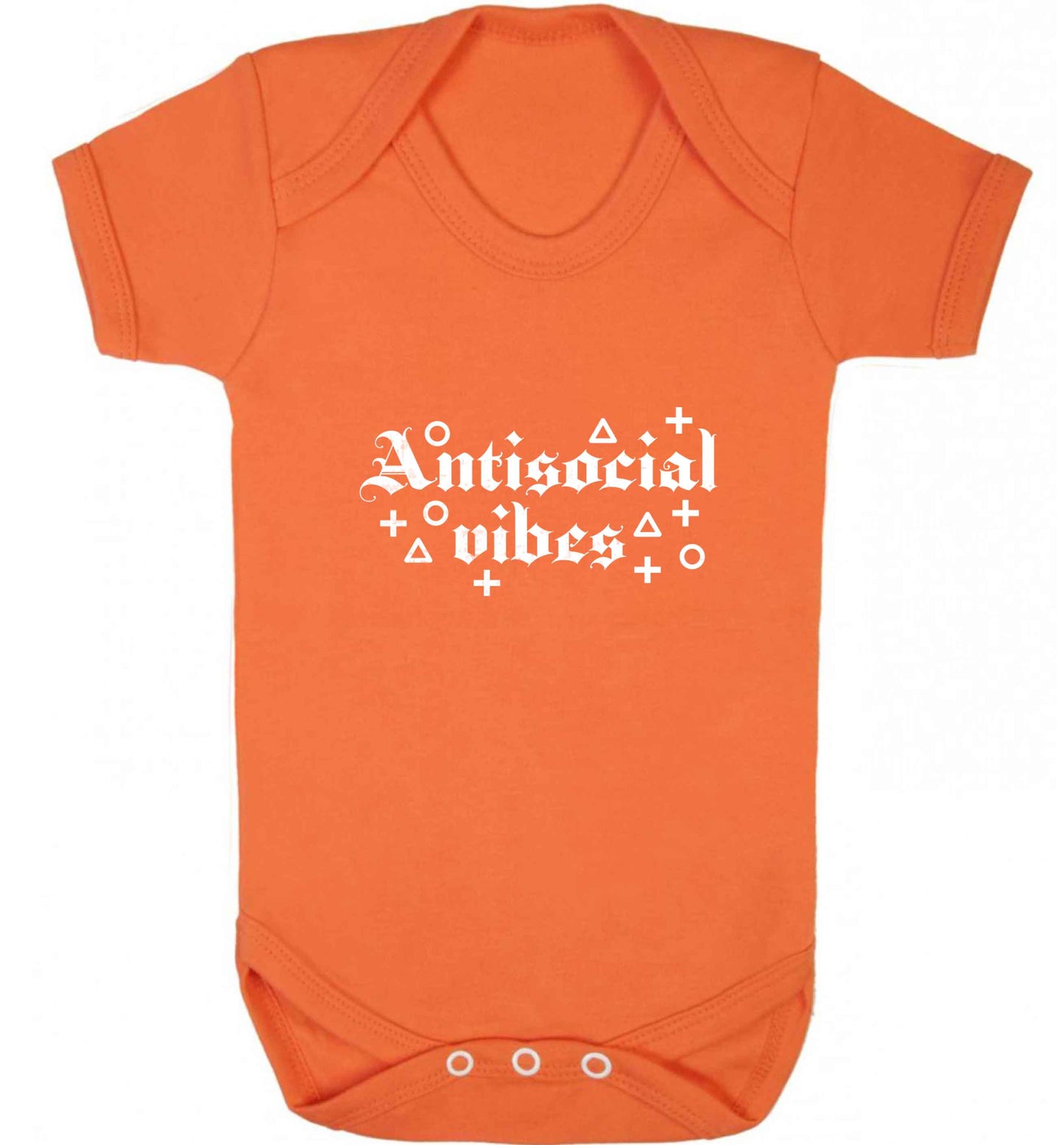 Antisocial vibes baby vest orange 18-24 months