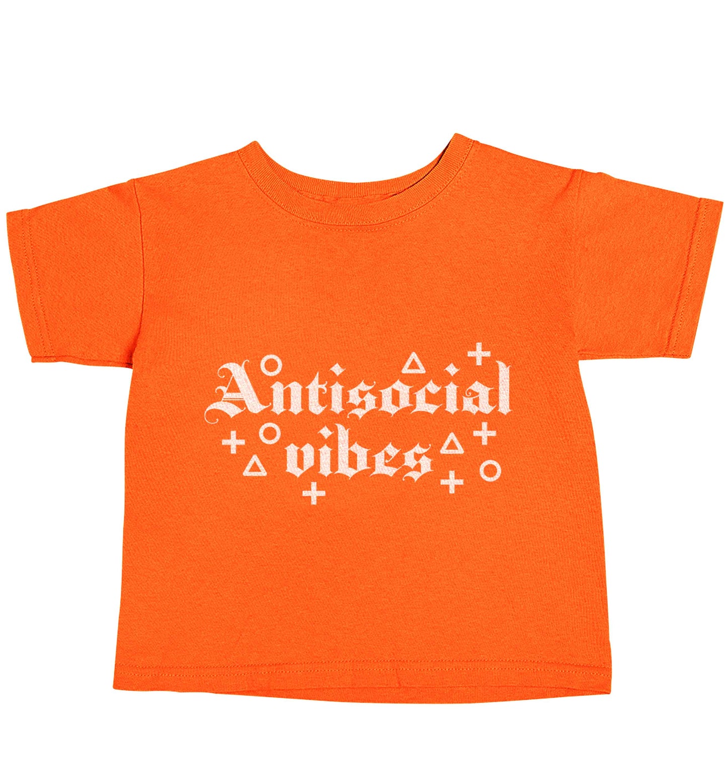 Antisocial vibes orange baby toddler Tshirt 2 Years